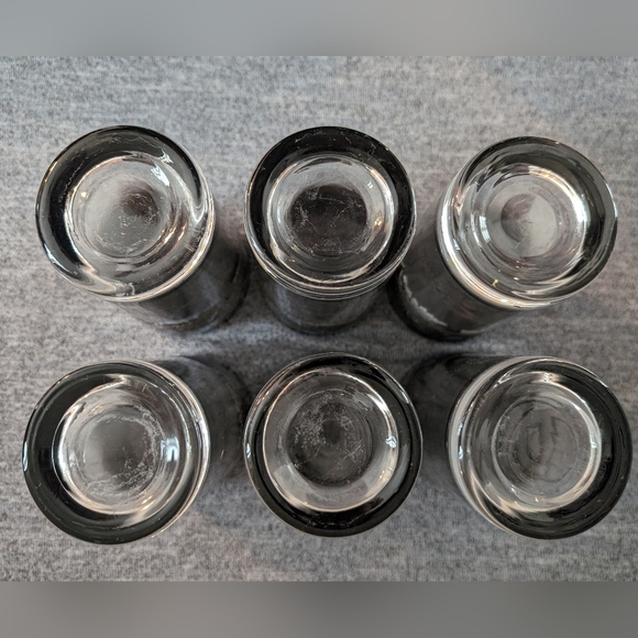 Vintage MCM Silver Fade Cocktail Glasses with Raised Leaf Pattern, Set of 6 - Picture 3 of 4